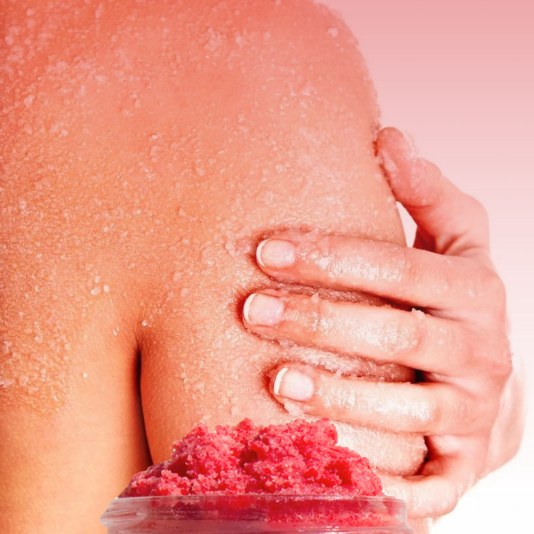 Scrub corpo all'ibisco e alla rosa