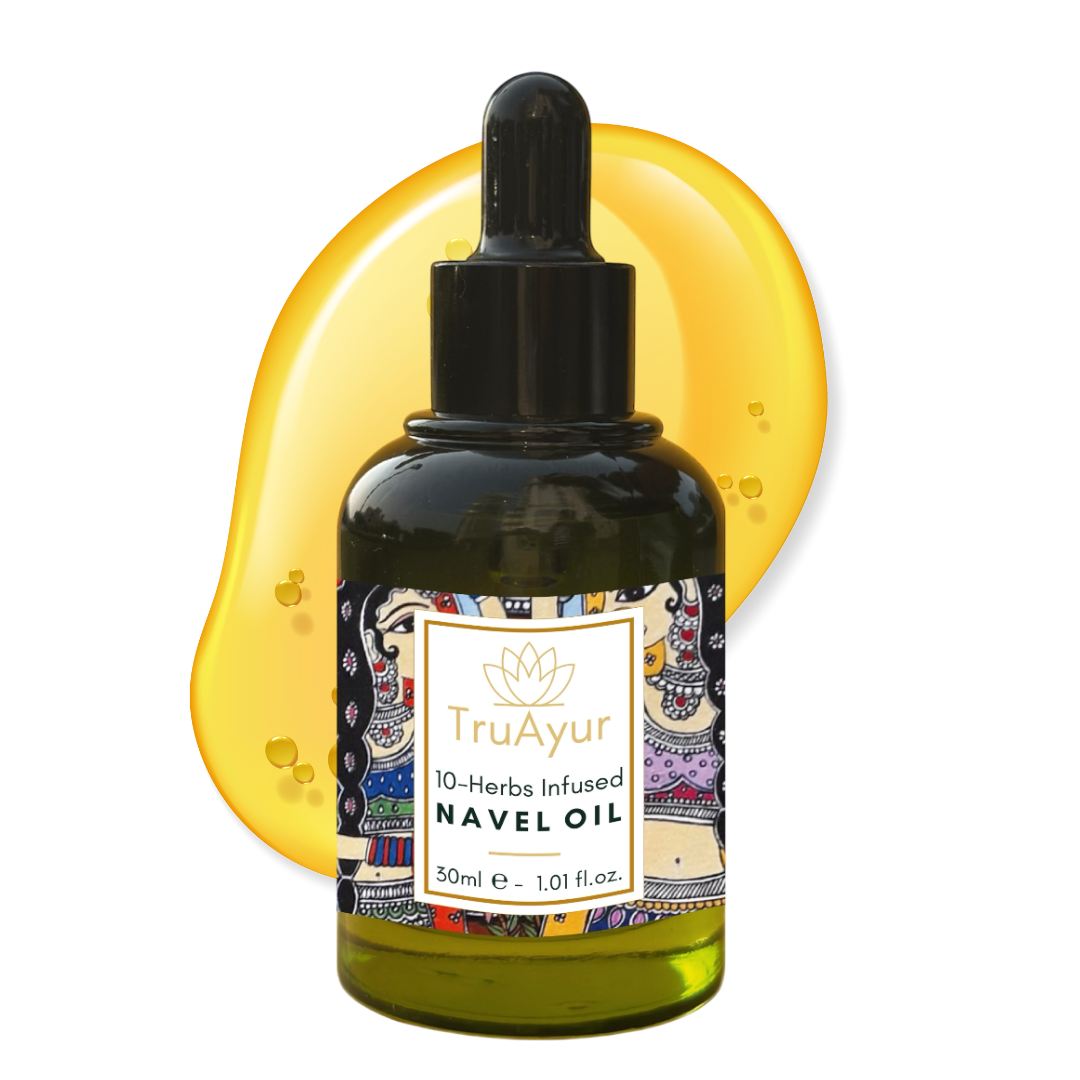 10 Erbe Olio per Ombelico per l’Equilibrio Ormonale, un Sonno Migliore e l’Equilibrio della Pelle Flaccida, Secca e con Rughe