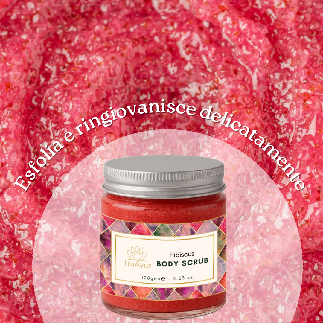Scrub corpo all'ibisco e alla rosa