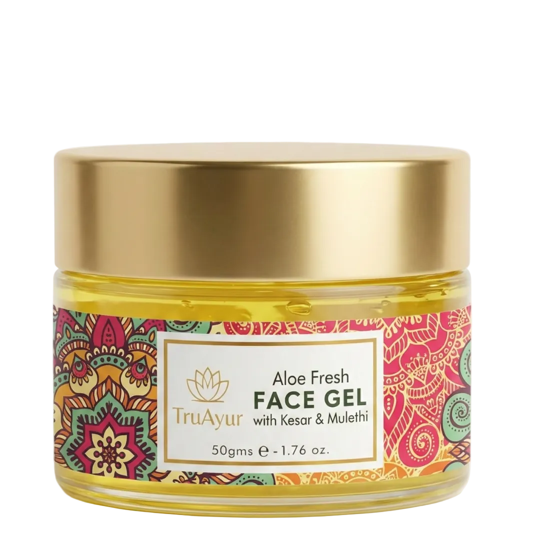 Aloe Fresh Gel viso con Kashmiri Kesar e Mulethi per una luminosità radiosa e un'idratazione profonda