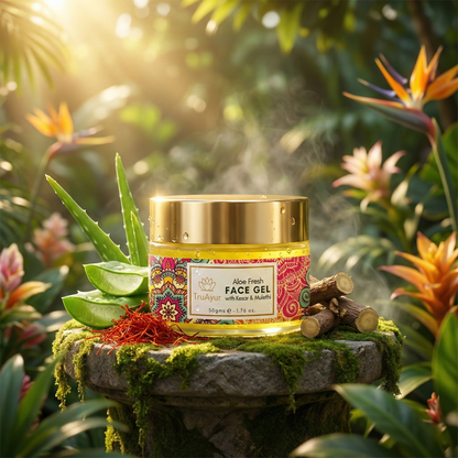 Aloe Fresh Gel viso con Kashmiri Kesar e Mulethi per una luminosità radiosa e un'idratazione profonda