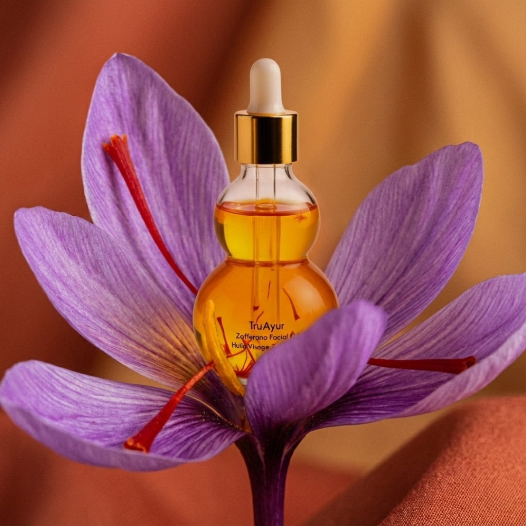 Olio viso Zafferano con fili di zafferano puri per una pelle luminosa, liscia e ringiovanita