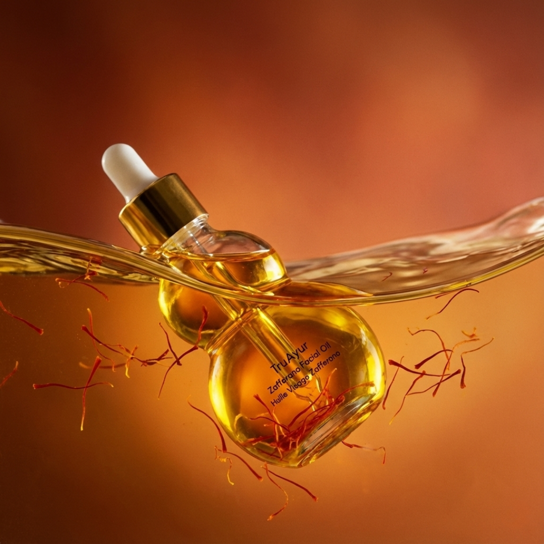 Olio viso Zafferano con fili di zafferano puri per una pelle luminosa, liscia e ringiovanita