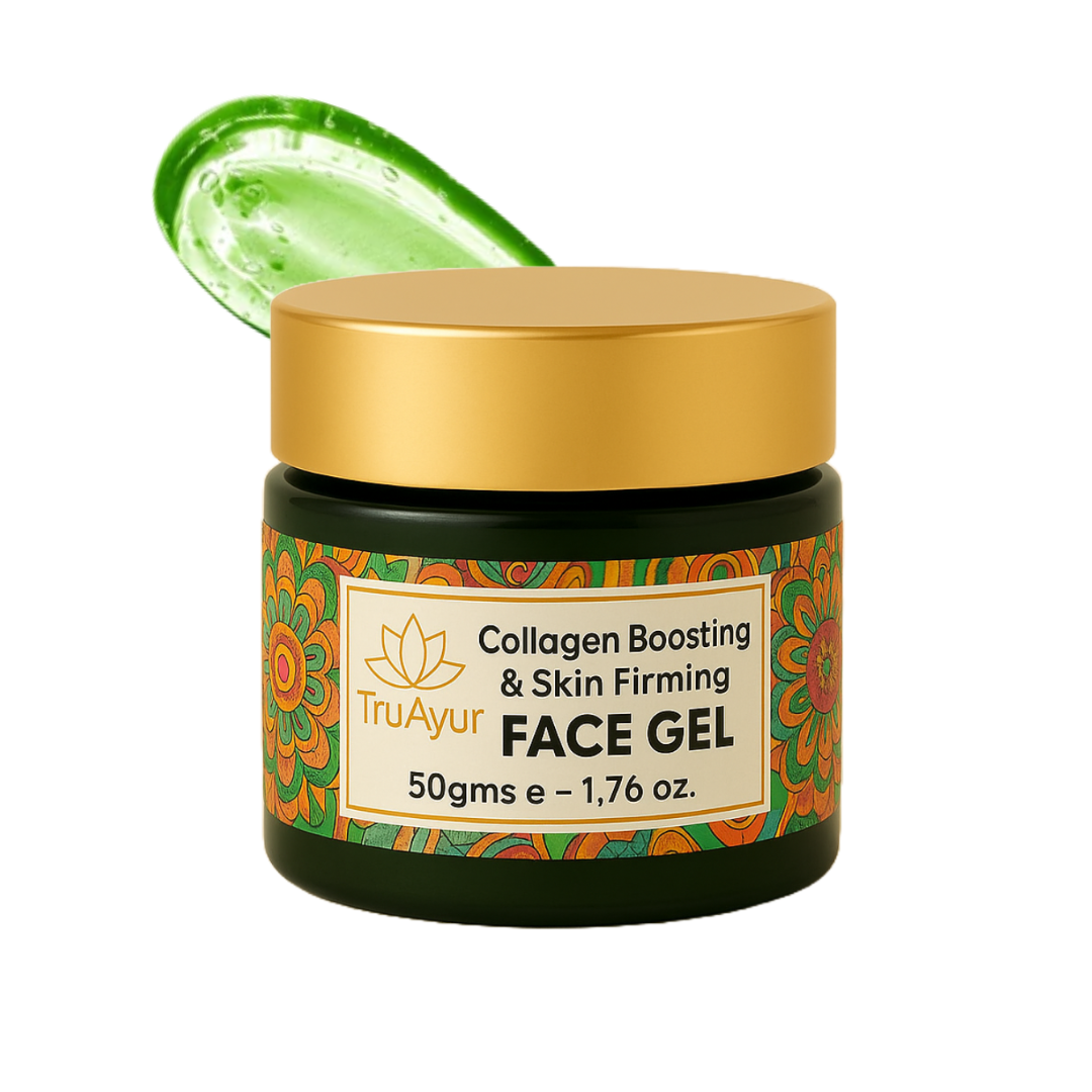 Gel viso rassodante e stimolante del collagene con cicatrice, aloe vera, tè verde e moringa