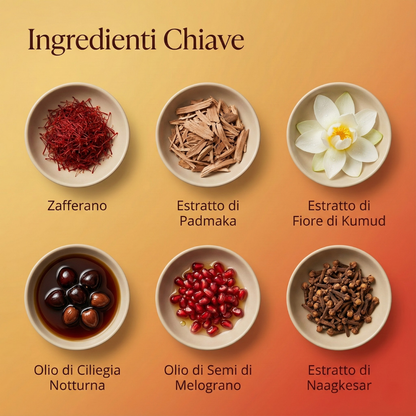 Olio viso Zafferano con fili di zafferano puri per una pelle luminosa, liscia e ringiovanita