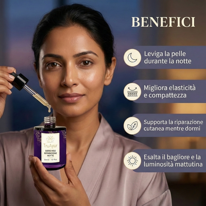 Siero viso multi-peptidico Night Repair per un boost di collagene, idratazione intensa e nuova luminosità