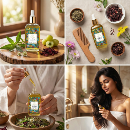 29 Erbe Olio Ayurvedico per Massaggi al Cuoio Capelluto per Alleviare lo Stress, Rivitalizzare i Capelli e Favorire il Rilassamento