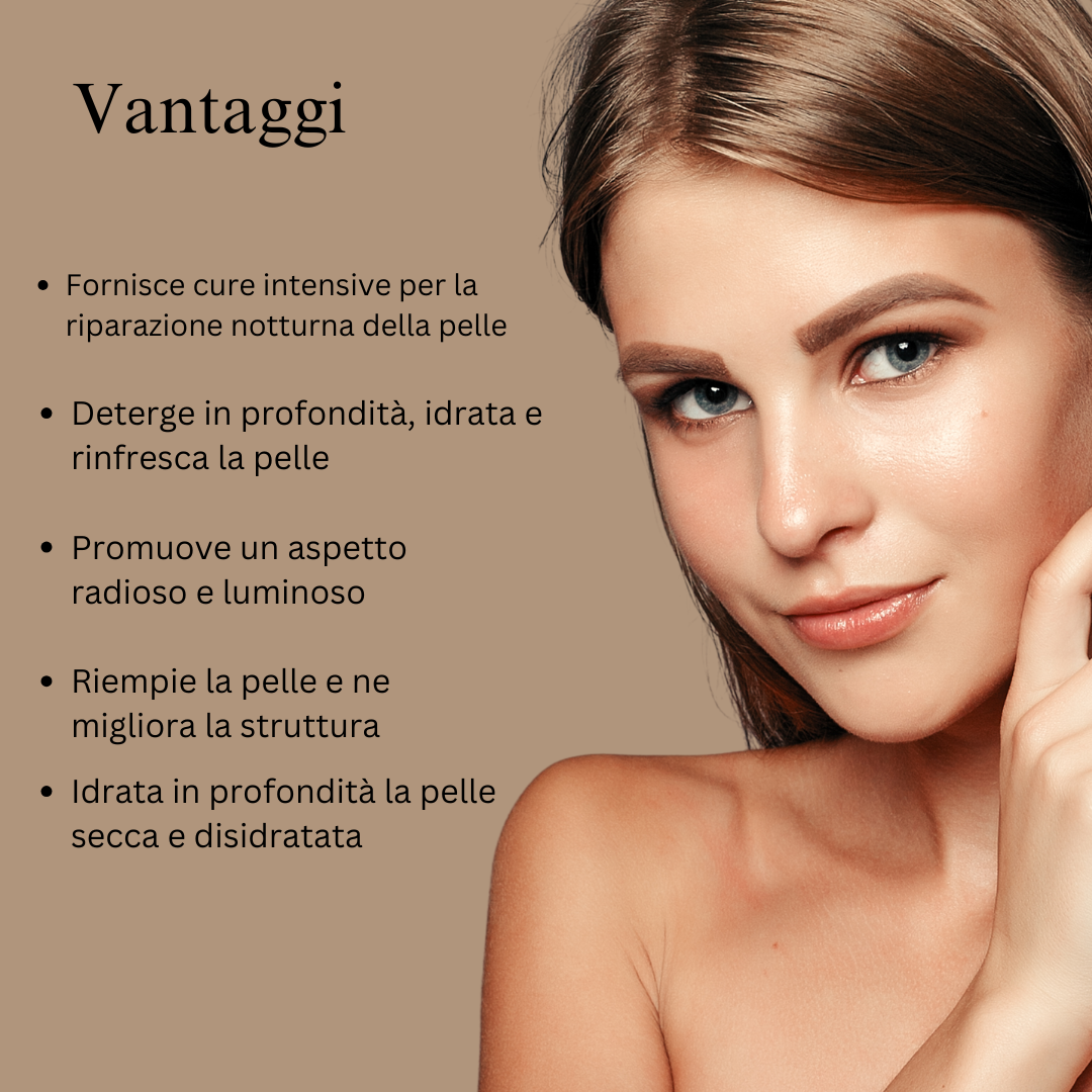 Rituale notturno Saffron Glow (crema da notte all'oro 24 carati e detergente viso)