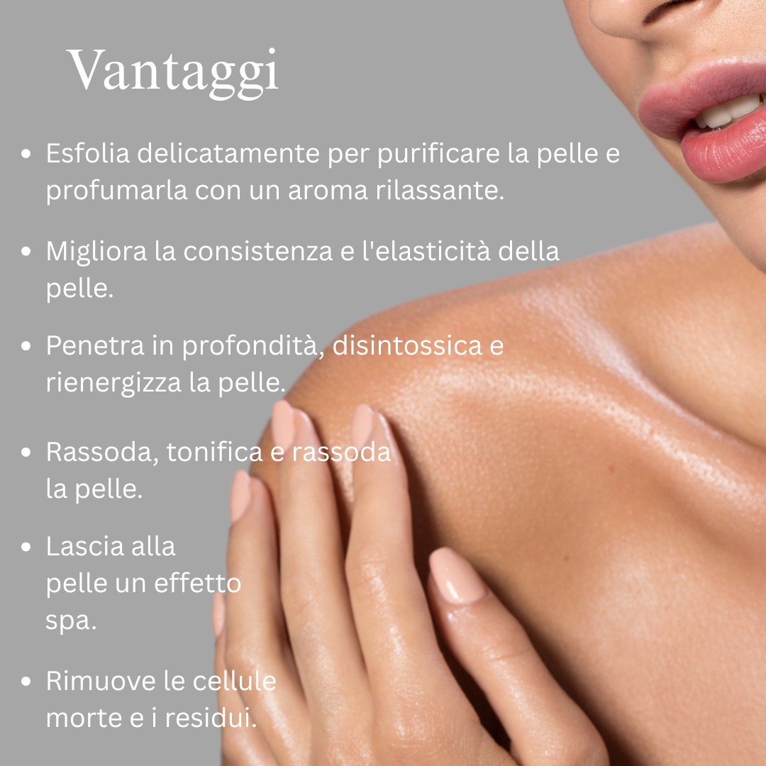 Scrub corpo all'ibisco e alla rosa