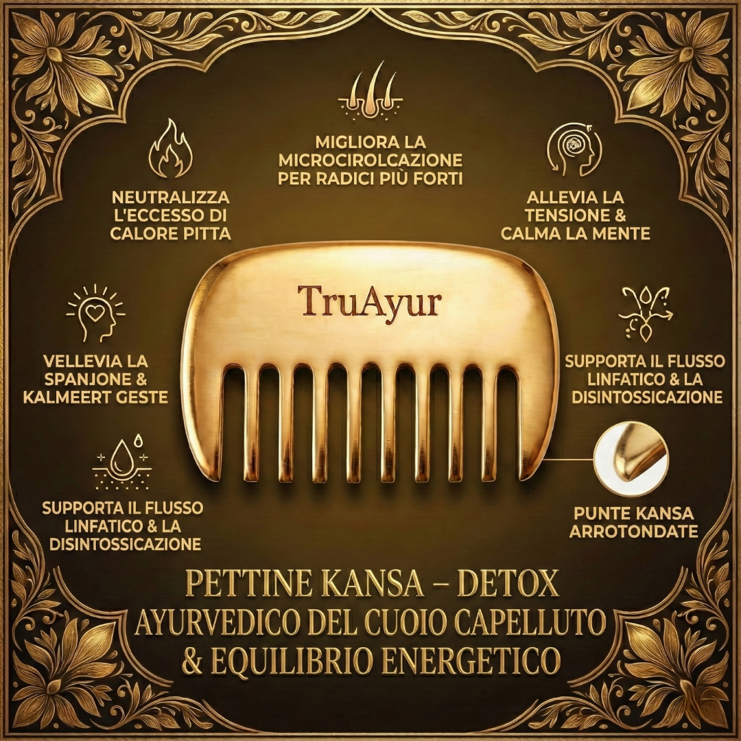 Spazzola per capelli Kansa – Detox ayurvedico per il cuoio capelluto e l'equilibrio energetico