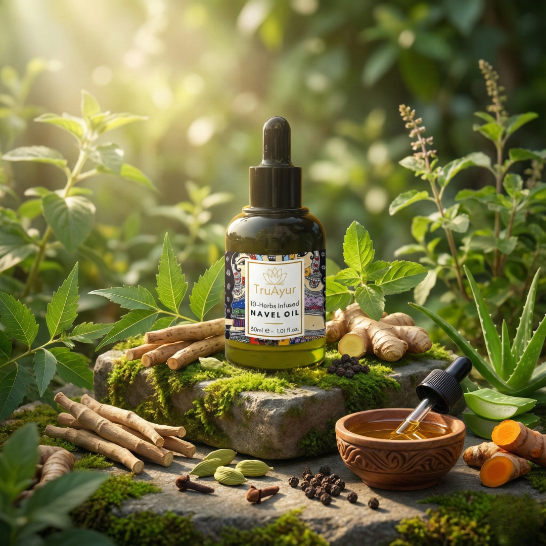 10 Erbe Olio per Ombelico per l’Equilibrio Ormonale, un Sonno Migliore e l’Equilibrio della Pelle Flaccida, Secca e con Rughe